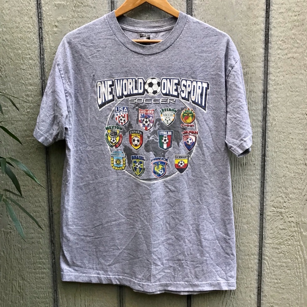 soccer fan One World One Sport graphic t shirt